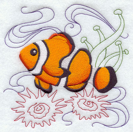 Clownfish Under the Sea Square