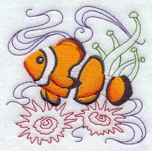 Clownfish Under the Sea Square