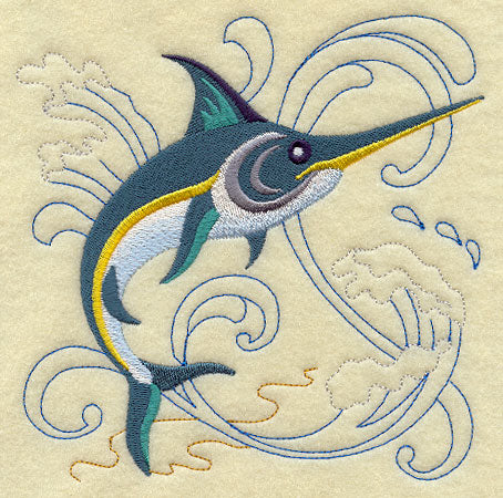 Swordfish Under the Sea Square