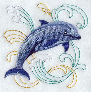 Dolphin Under the Sea Square
