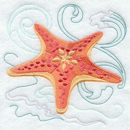 Starfish Under the Sea Square