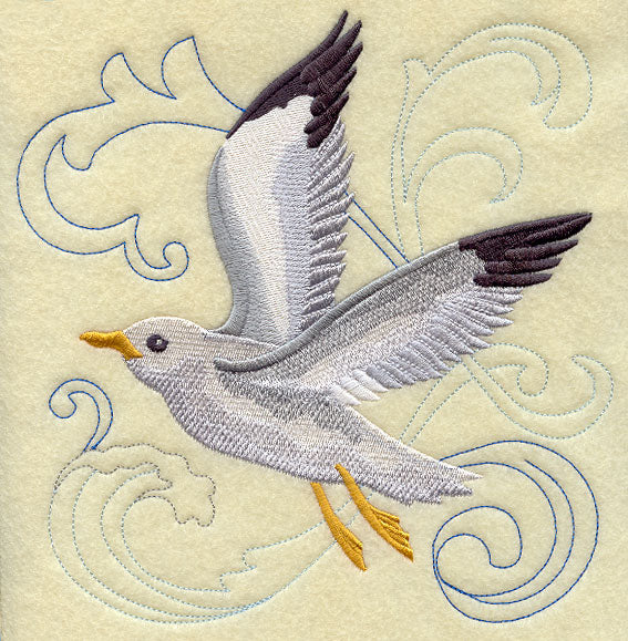 Seagull Above the Sea Square