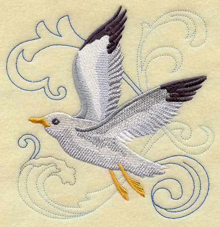 Seagull Above the Sea Square