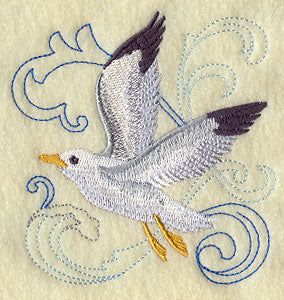 Seagull Above the Sea Square