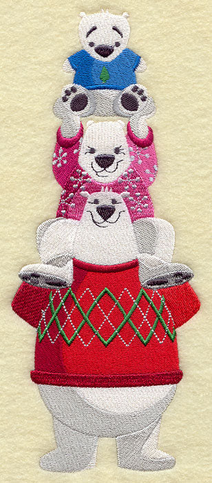 Polar Bears in Sweaters Stack