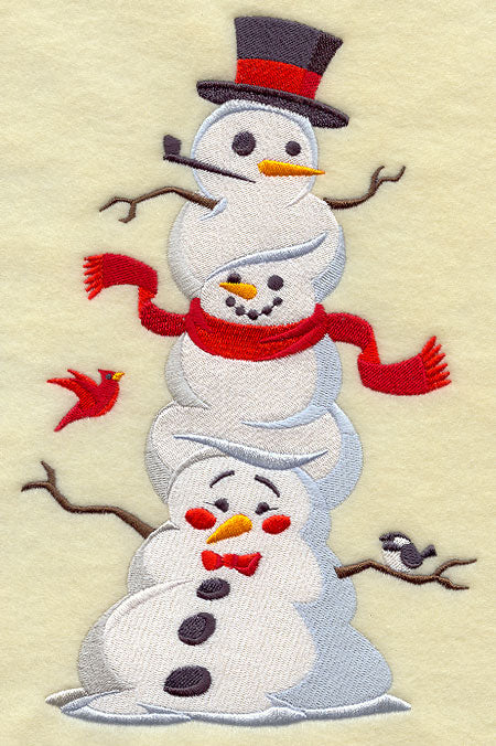 Season's Greetings Snowmen Stack