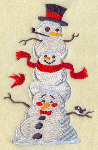 Season's Greetings Snowmen Stack