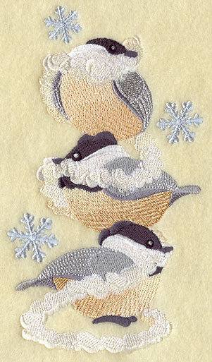 Festive Flock of Chickadees Stack