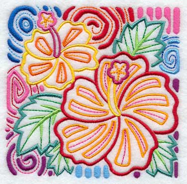 Mola Hibiscus Square