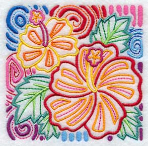 Mola Hibiscus Square