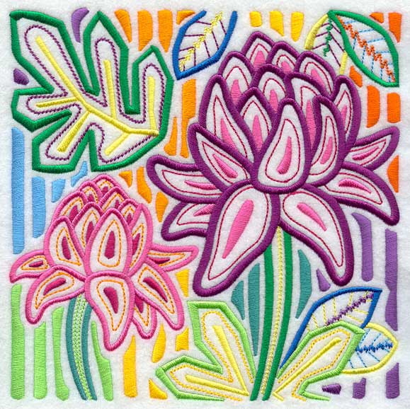 Mola Torch Ginger Flower Square