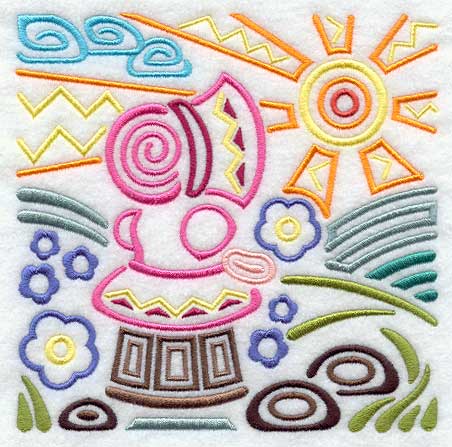 Mola Sunbonnet Sue Square