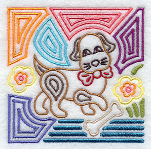 Mola Gingham Dog Square