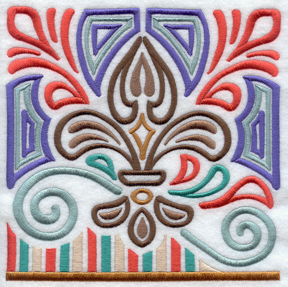 Mola Fleur de Lis Square