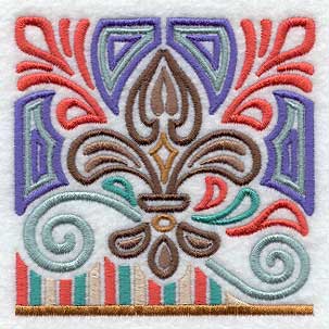 Mola Fleur de Lis Square