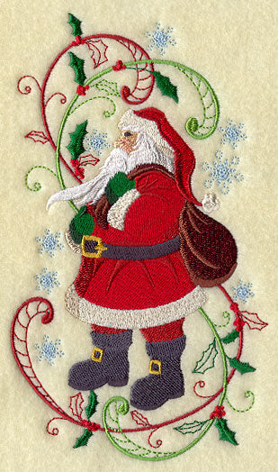 Enchanted Christmas Santa Claus with Swirls