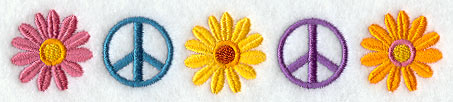 Peace, Love, and Flowers Border