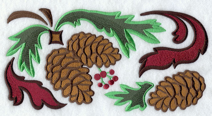 Arts and Crafts Pine Boughs and Cones Border