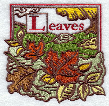 Autumn Leaves Woodcut