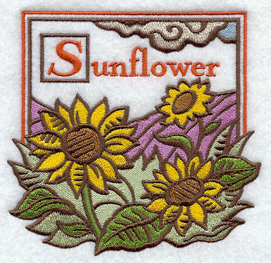 Sunflower Woodcut