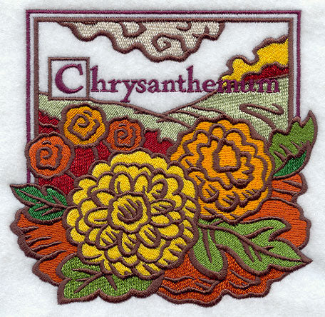 Chrysanthemum Woodcut