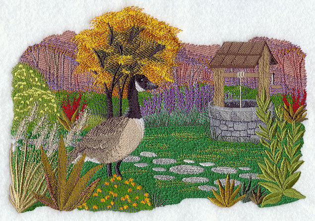 Autumn's Garden with Wishing Well