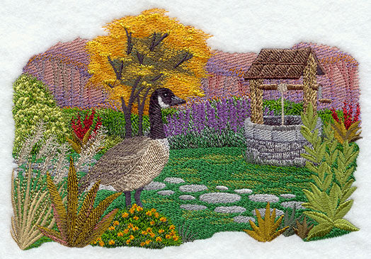 Autumn's Garden with Wishing Well