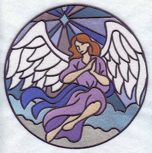 Stained Glass Praying Angel Circle