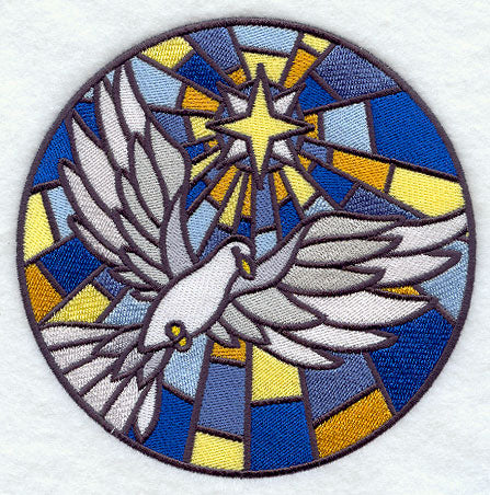 Stained Glass Dove of Peace Circle