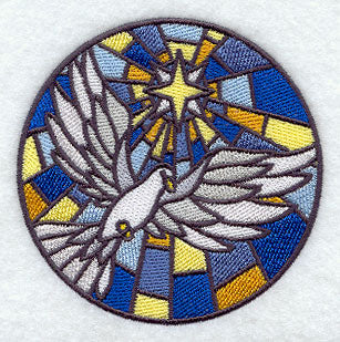 Stained Glass Dove of Peace Circle
