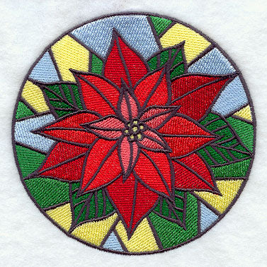 Stained Glass Poinsettia Circle