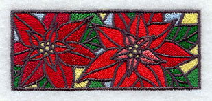 Stained Glass Poinsettia Border