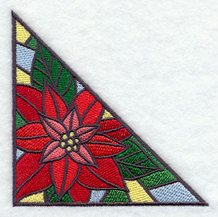Stained Glass Poinsettia Corner