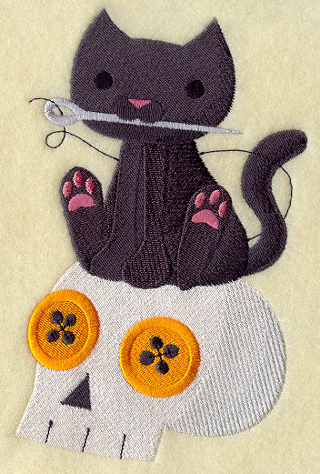 Stitchin' Kitty's Spooky Perch