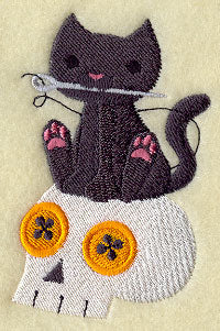 Stitchin' Kitty's Spooky Perch