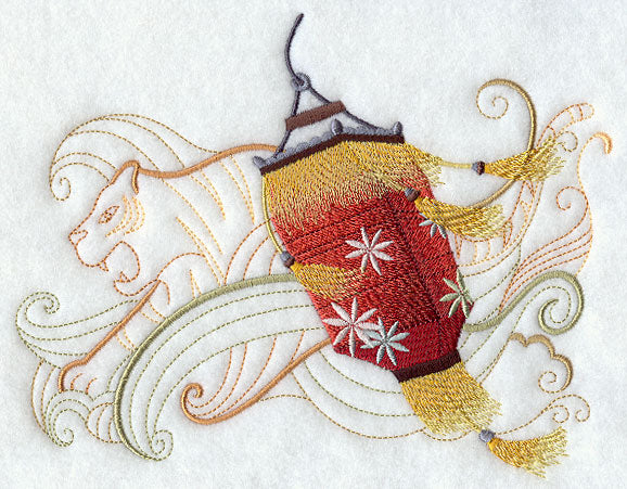 Tassel Lantern with Asian Tiger