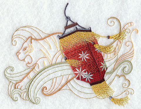 Tassel Lantern with Asian Tiger