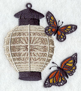 Sunburst Lantern with Butterflies