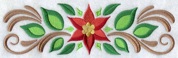 Ornate Christmas Poinsettia Border