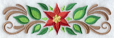 Ornate Christmas Poinsettia Border