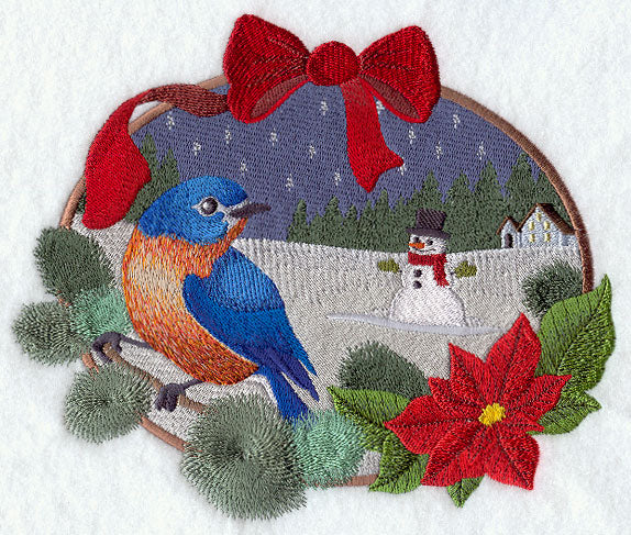Country Christmas - Bluebird and Snowman