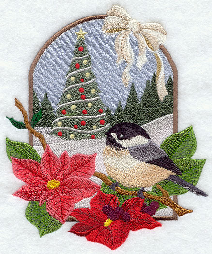 Country Christmas - Chickadee and Christmas Tree