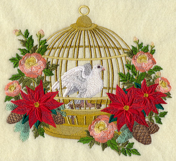 Victorian Christmas Birdcage with Dove