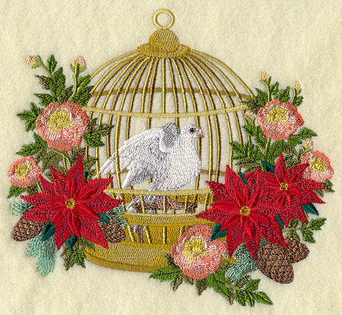Victorian Christmas Birdcage with Dove