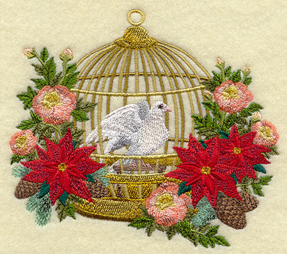 Victorian Christmas Birdcage with Dove
