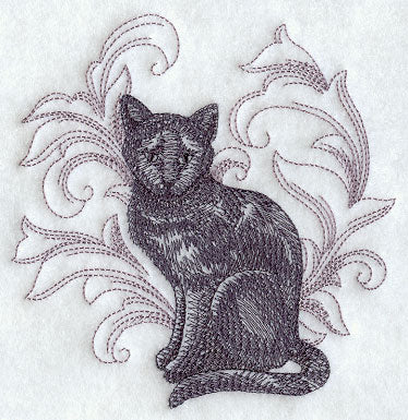 Cat with Baroque Background