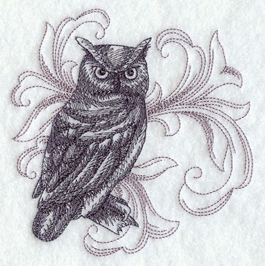 Owl with Baroque Background
