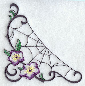 Spider Web Floral Corner