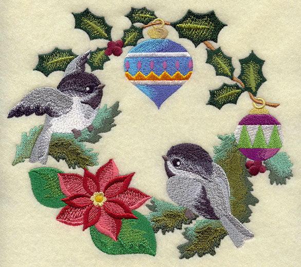 Deck the Halls Chickadees Wreath