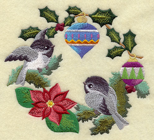 Deck the Halls Chickadees Wreath